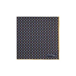POCHETTE DA TASCHINO IN SETA STAMPATA A MANO BLU SCURO Microfantasia fiore