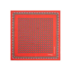 POCHETTE DA TASCHINO IN SETA STAMPATA A MANO ROSSA Fantasia archivio 1975