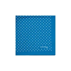 POCHETTE DA TASCHINO IN SETA STAMPATA A MANO BLU MEDIO Microfantasia fiore