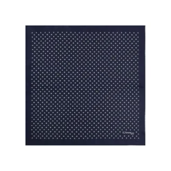POCHETTE DA TASCHINO IN SETA STAMPATA A MANO BLU SCURO Microfantasia fiore