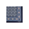 POCHETTE DA TASCHINO IN SETA STAMPATA A MANO BLU SCURO Microfantasia fiore