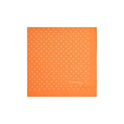 POCHETTE DA TASCHINO IN SETA STAMPATA A MANO ARANCIONE Microfantasia fiore