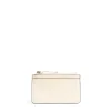 PORTA CARTE DI CREDITO BEIGE In pelle con zip