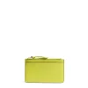 PORTA CARTE DI CREDITO GIALLO In pelle con zip