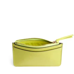 PORTA CARTE DI CREDITO GIALLO In pelle con zip