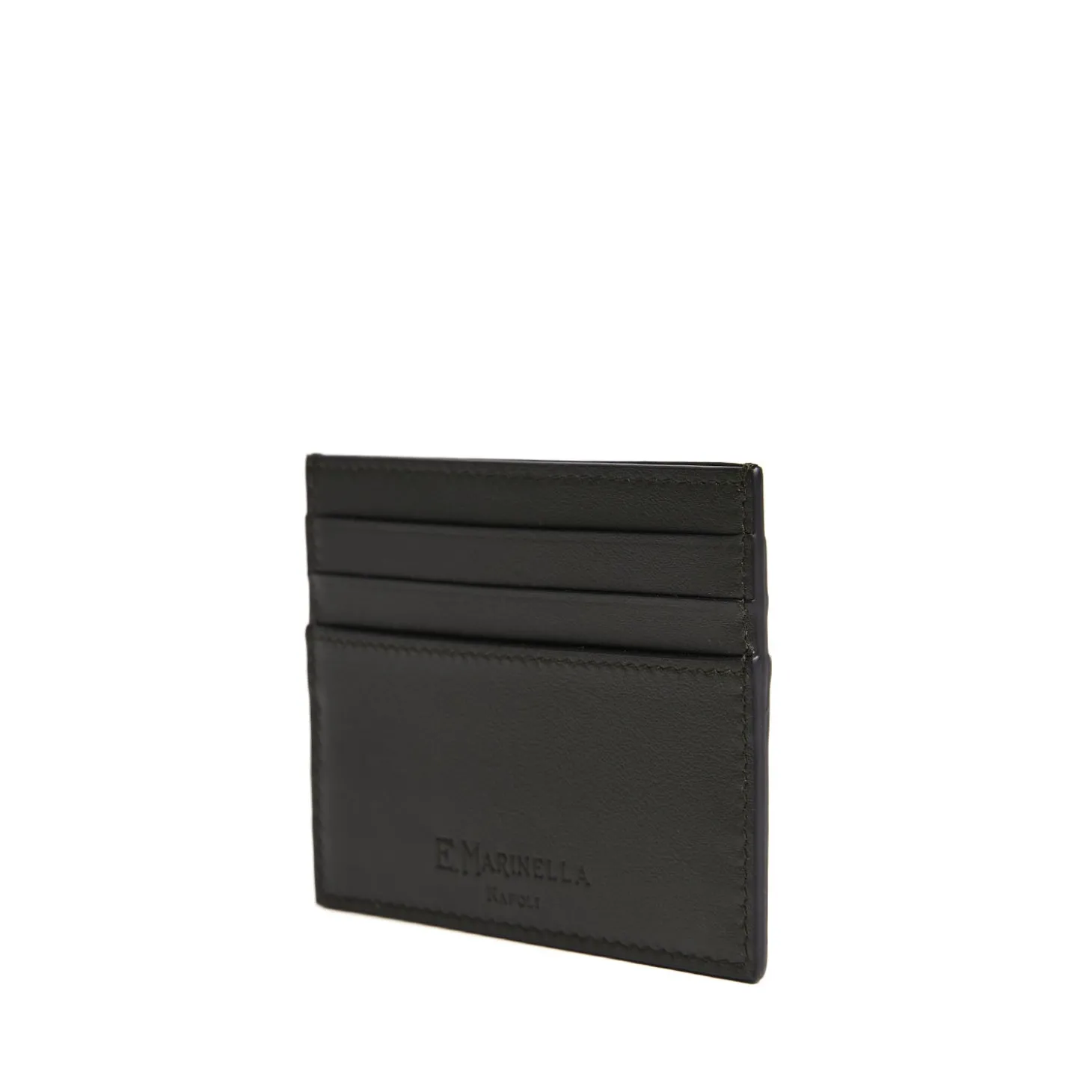 PORTACARTE DI CREDITO IN PELLE VERDE SCURO 7 scomparti