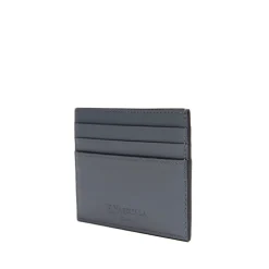 PORTACARTE DI CREDITO IN PELLE GRIGIO SCURO 7 scomparti