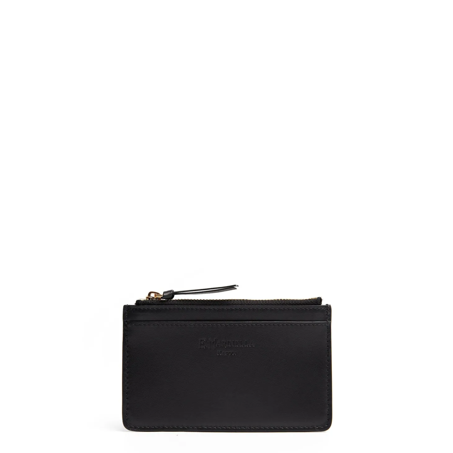 PORTA CARTE DI CREDITO NERO In pelle con zip