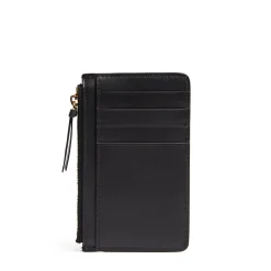 PORTA CARTE DI CREDITO NERO In pelle con zip
