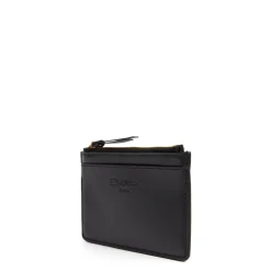 PORTA CARTE DI CREDITO NERO In pelle con zip