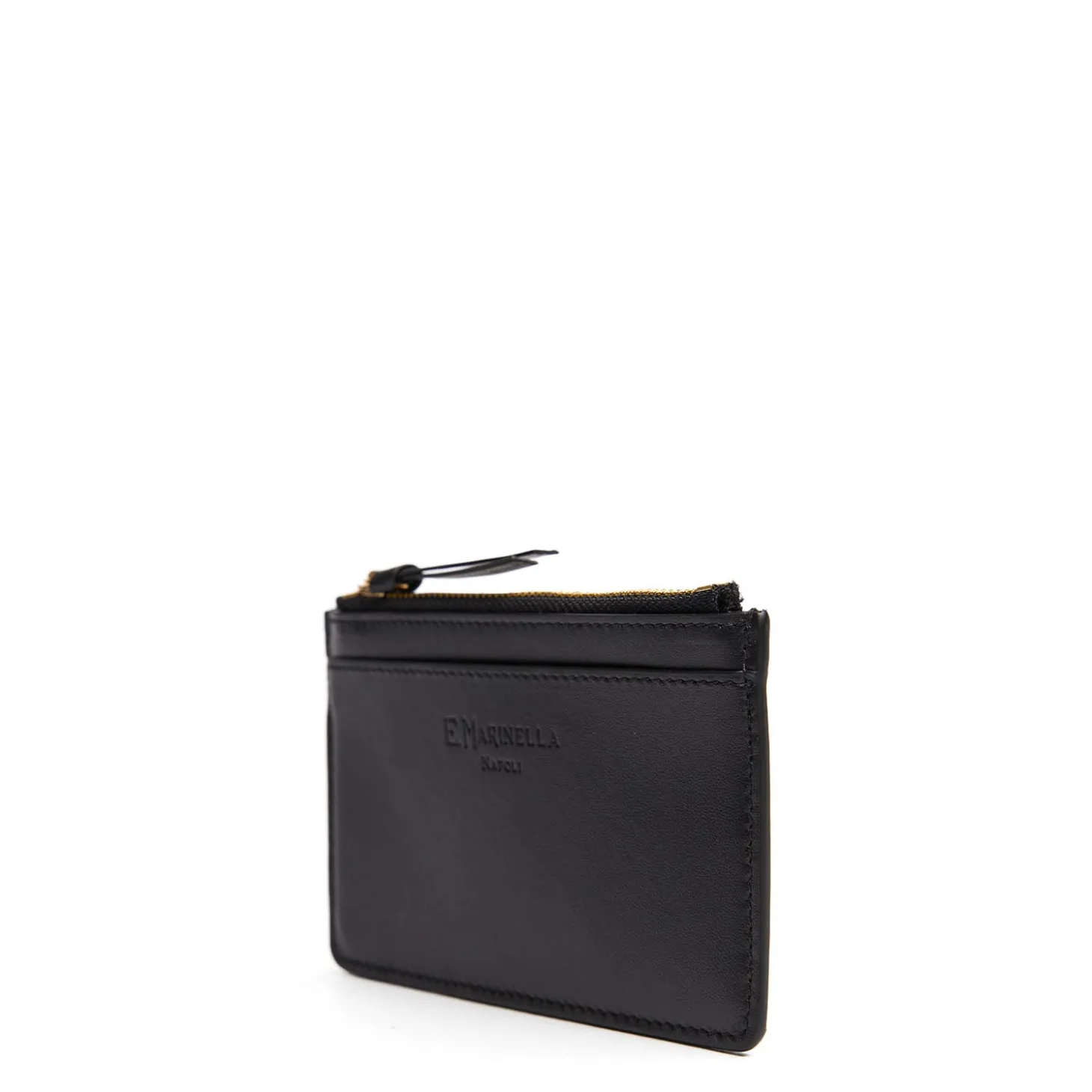 PORTA CARTE DI CREDITO NERO In pelle con zip