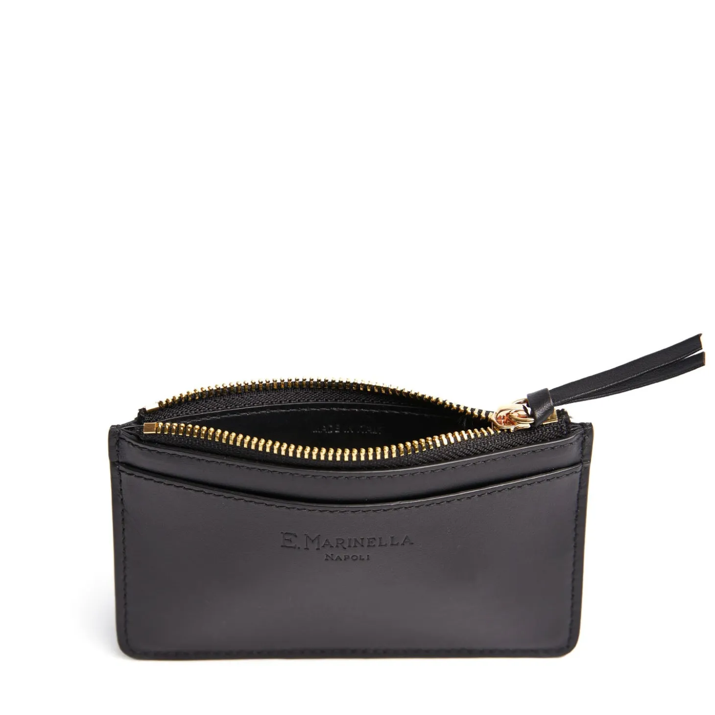 PORTA CARTE DI CREDITO NERO In pelle con zip