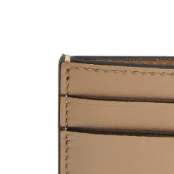 PORTACARTE DI CREDITO PICCOLO BEIGE In pelle liscia