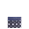 PORTACARTE DI CREDITO SETA E PELLE BLU SCURO 5 scomparti