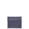 PORTACARTE DI CREDITO SETA E PELLE BLU SCURO 5 scomparti