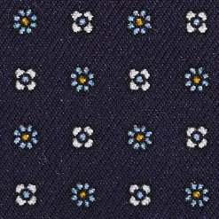 PORTACARTE DI CREDITO SETA E PELLE BLU SCURO 5 scomparti