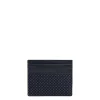 PORTACARTE DI CREDITO SETA E PELLE BLU SCURO 5 scomparti