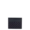 PORTACARTE DI CREDITO SETA E PELLE BLU SCURO 5 scomparti
