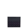 PORTACARTE DI CREDITO SETA E PELLE BLU SCURO 5 scomparti