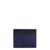 PORTACARTE DI CREDITO SETA E PELLE BLU SCURO 5 scomparti
