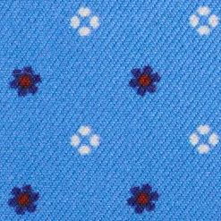 PORTACARTE DI CREDITO SETA E PELLE AZZURRO 5 scomparti