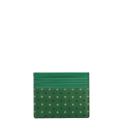 PORTACARTE DI CREDITO SETA E PELLE VERDE CHIARO 5 scomparti