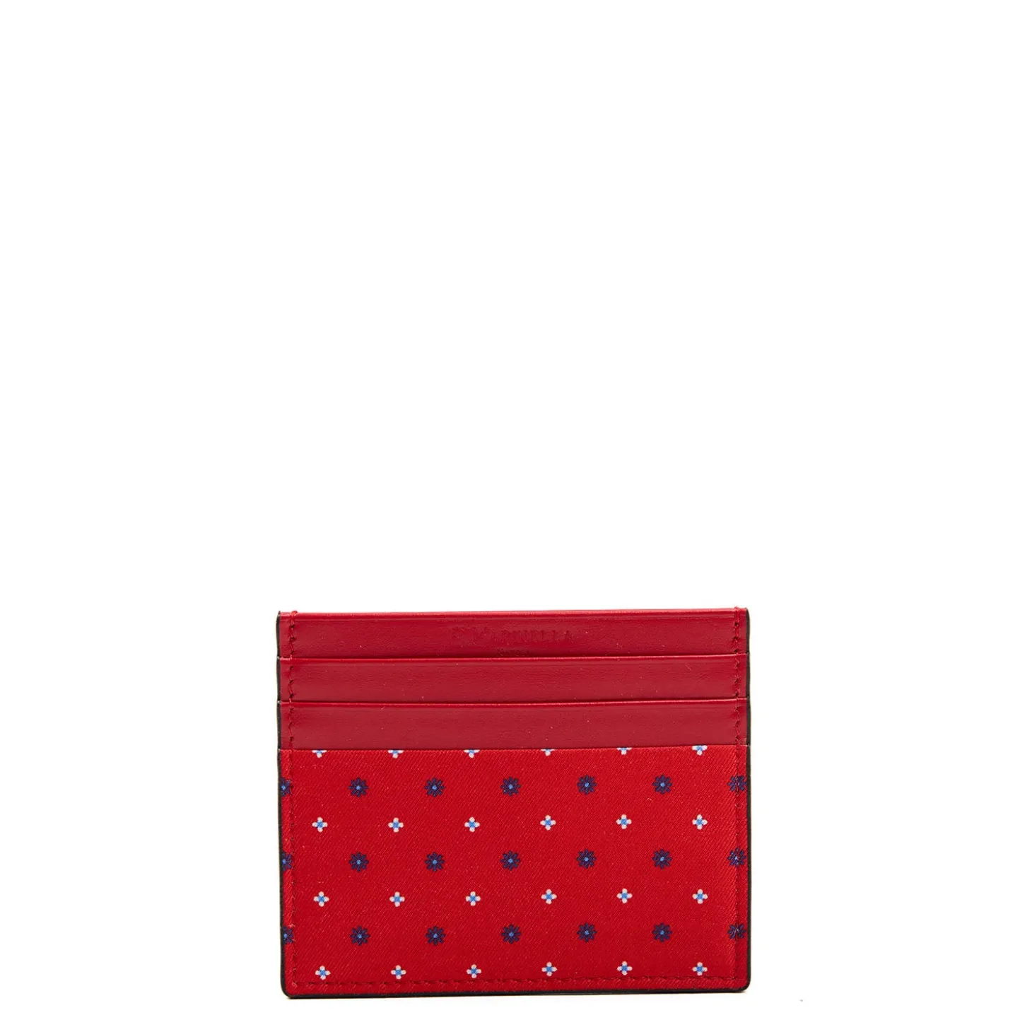PORTACARTE DI CREDITO SETA E PELLE ROSSO 5 scomparti
