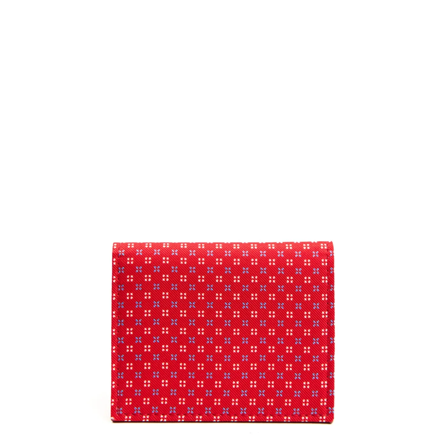 PORTACARTE PIEGHEVOLE IN SETA PELLE ROSSO 10 scomparti