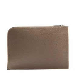 PORTADOCUMENTI TAUPE In pelle con cinturino