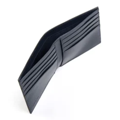 PORTAFOGLIO ORIZZONTALE BLU SCURO In pelle liscia