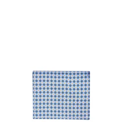 PORTAFOGLIO PICCOLO AZZURRO In seta e pelle