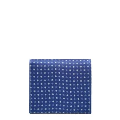 PORTAFOGLIO PICCOLO BLU In seta e pelle