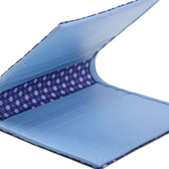 PORTAFOGLIO PICCOLO BLU In seta e pelle