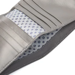 PORTAFOGLIO PICCOLO GRIGIO SCURO In seta e pelle
