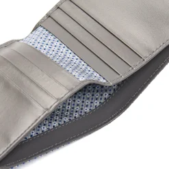 PORTAFOGLIO PICCOLO GRIGIO SCURO In seta e pelle