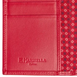 PORTAFOGLIO VERTICALE ROSSO In seta e pelle