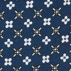 PORTAOCCHIALI BLU SCURO In seta stampata a mano