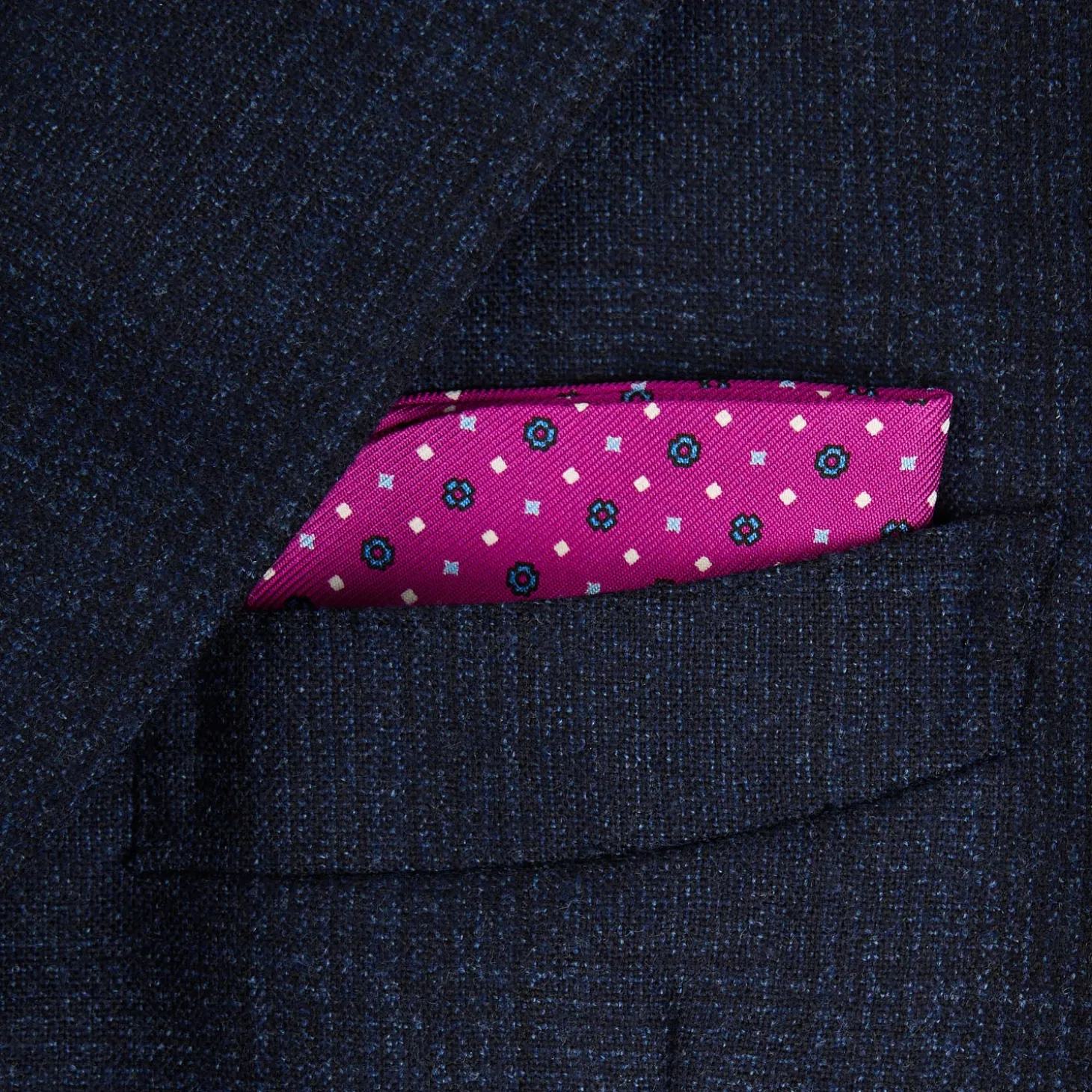 PORTAOCCHIALI FUCSIA In seta stampata a mano