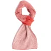 SCALDACOLLO ARANCIONE E BEIGE IN CASHMERE Microfantasia geometrica