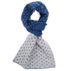 SCALDACOLLO BLU E GRIGIO MICROFANTASIA In cashmere