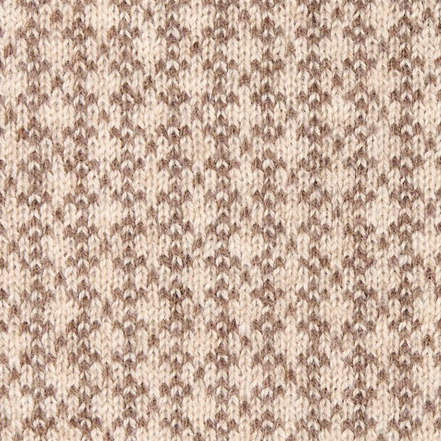 SCALDACOLLO MARRONE SCURO E BEIGE MICROFANTASIA In cashmere