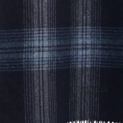SCIARPA BICOLOR BLU SCURO IN SETA E CASHMERE Check