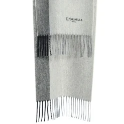 SCIARPA BICOLOR GRIGIO CHIARO IN LANA E CASHMERE Tinta unita