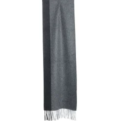 SCIARPA BICOLOR GRIGIO SCURO IN LANA E CASHMERE Tinta unita