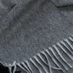 SCIARPA BICOLOR GRIGIO SCURO IN LANA E CASHMERE Tinta unita