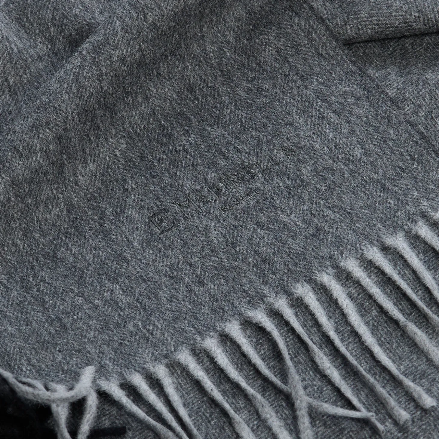 SCIARPA BICOLOR GRIGIO SCURO IN LANA E CASHMERE Tinta unita