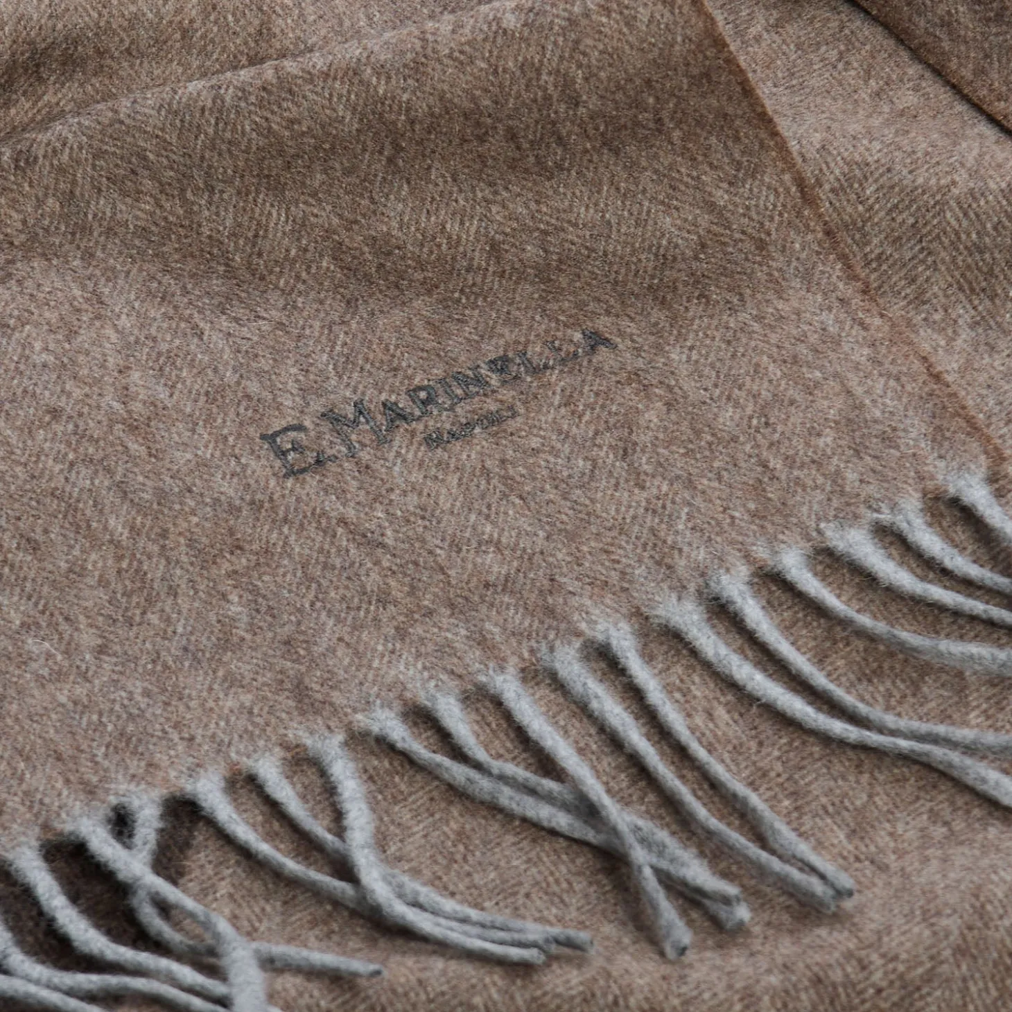 SCIARPA BICOLOR MARRONE IN LANA E CASHMERE Tinta unita