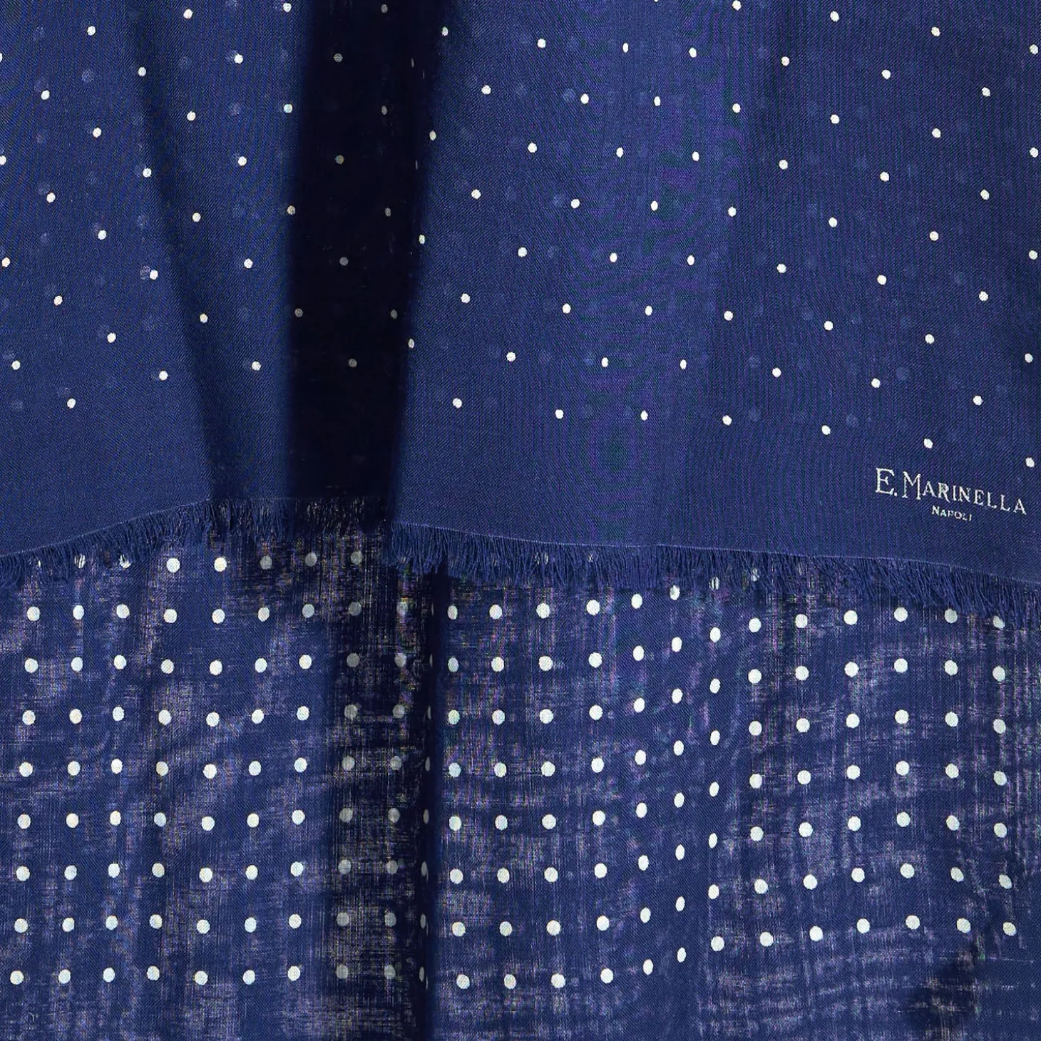 SCIARPA BLU MEDIO IN LANA E SETA Pois