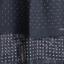 SCIARPA BLU SCURO IN LANA E SETA Pois