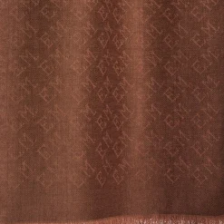 SCIARPA LOGO EM MARRONE CHIARO In lana e cashmere